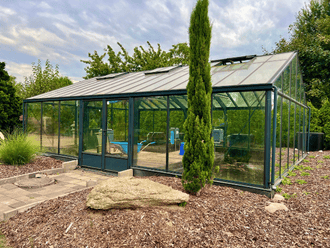 Glashaus Seitansicht
